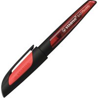 STABILO 5031/8-41 Schulfüller mit Standard-Feder M - STABILO EASYbuddy in schwarz/rot - Schreibfarbe blau (löschbar) - Einzelstift - inklusive Patrone von Stabilo