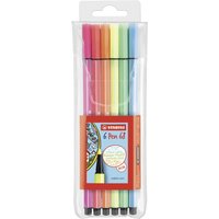 STABILO 6806-1 Premium-Filzstift - STABILO Pen 68 - 6er Pack - 6 Neonfarben von Stabilo