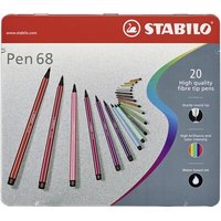 STABILO 6820-6 Premium-Filzstift - STABILO Pen 68 - 20er Metalletui - mit 20 verschiedenen Farben von Stabilo
