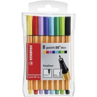 STABILO 688/08-1 Fineliner - STABILO point 88 Mini - 8er Pack - mit 8 verschiedenen Farben von Stabilo