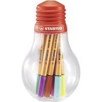 STABILO 688/12-06 Fineliner - STABILO point 88 Mini - Colorful Ideas - 12er Pack - mit 12 verschiedenen Farben in wiederverschließbarer Verpackug in Glühbirnenform von Stabilo