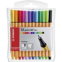 STABILO 688/12-1 Fineliner - STABILO point 88 Mini - 12er Pack - mit 12 verschiedenen Farben von Stabilo