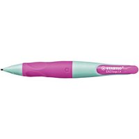 STABILO 7882/5-HB Ergonomischer Druck-Bleistift für Rechtshänder - STABILO EASYergo 1.4 in türkis/neonpink - Einzelstift - inklusive 3 dünner Minen - Härtegrad HB von Stabilo