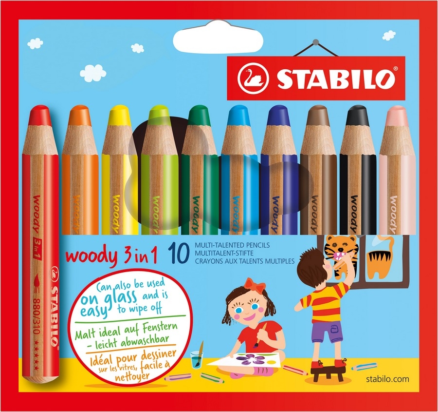 STABILO Aquarellfarbstift WOODY 10er Etui von Stabilo