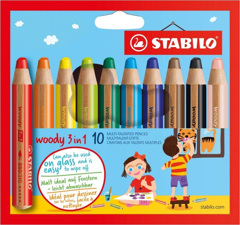 STABILO Aquarellfarbstift WOODY 10er Etui von Stabilo