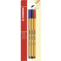 STABILO B-10213-10 Fineliner - STABILO point 88 - 3er Pack - rot, blau, schwarz von Stabilo