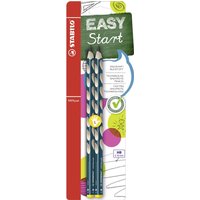 STABILO B-39888-5 Ergonomischer Dreikant-Bleistift für Linkshänder - STABILO EASYgraph in petrol - 2er Pack- Härtegrad HB von Stabilo