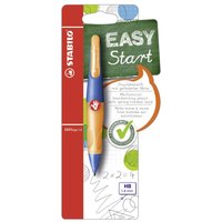 STABILO B-46905-5 Ergonomischer Druck-Bleistift für Rechtshänder - STABILO EASYergo 1.4 in ultramarinblau/neonorange - Einzelstift - inklusive 3 dünner Minen - Härtegrad HB von Stabilo