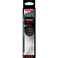 STABILO EO282/6-21-2-20 Bleistift - STABILO Othello - ARTY - 6er Pack - Härtegrad hart, jeweils 2x 4H, 3H, 2H von Stabilo