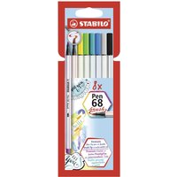 STABILO EO568/08-21 Premium-Filzstift mit Pinselspitze für variable Strichstärken - STABILO Pen 68 brush - 8er Pack - mit 8 verschiedenen Farben von Stabilo