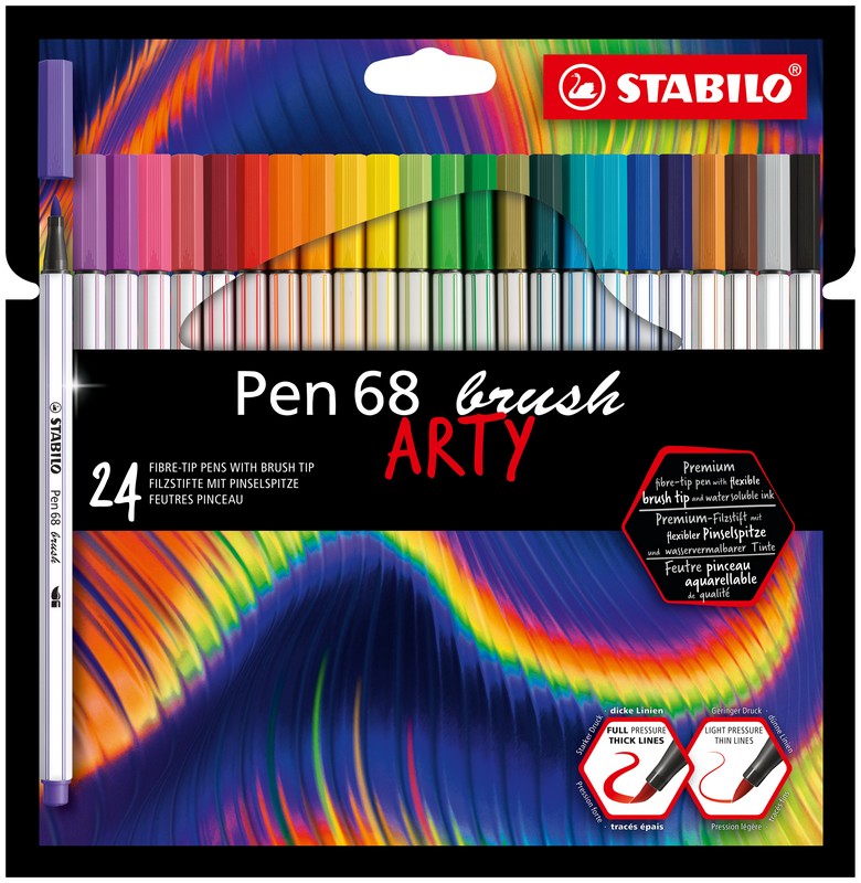 STABILO Fasermaler ARTY Premium Pen 68 brush im 24er Kartonetui von Stabilo