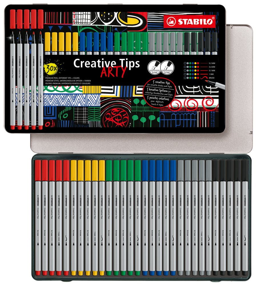 STABILO Multi-Liner ARTY Creative Tips im 30er Metalletui - Classic Farben von Stabilo