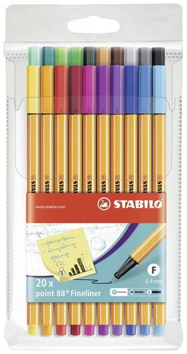 Stabilo point 88 8820 Fineliner Gelb, Orange, Rot, Dunkelrot, Pink, Violett, Lila, Blau, Hellblau, M von Stabilo