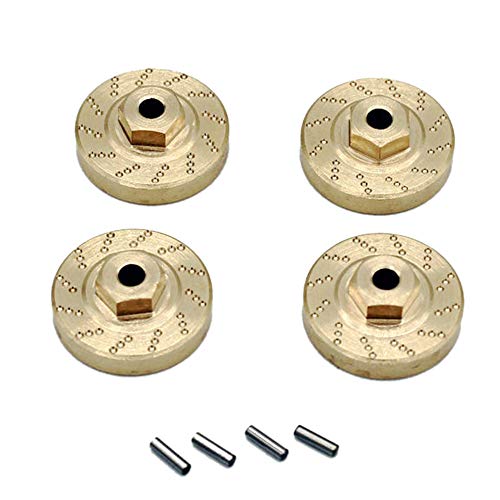 Staccatory 4 Stück Sechskant-Radadapter aus robustem Messing, Gleichgewicht, für AXIAL SCX24 90081, Upgrades 1/24 Teile für Autos auf Fernbedienung von Staccatory