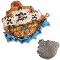 Kuchenform Piratenschiff 33 × 31 cm, Backform für Piratenkuchen, Metall von Städter GmbH