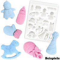 Silikonform Babymotive, Baby-Fondantform / Eiswürfelform, 1 Stück von Städter GmbH