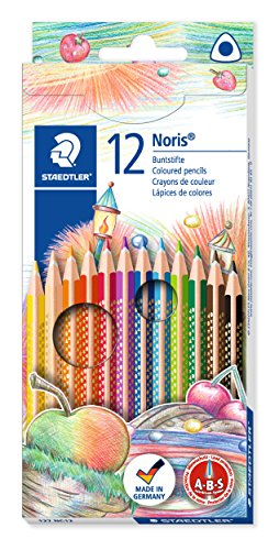 STAEDTLER 127 NC12 Buntstifte Noris Club (erhöhte Bruchfestigkeit, dreikant, Set mit 12 brillanten Farben, ABS-System, kindgerecht nach DIN EN71, umweltfreundliches PEFC-Holz) von Staedtler