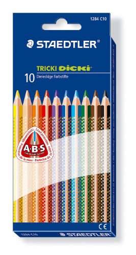 STAEDTLER 1284 C10 - TRICKI DICKI Buntstifte, 10 Farben von Staedtler