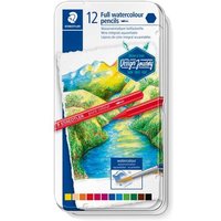 STAEDTLER 14610G M12 Aquarellierbare Vollminenstifte Coloured pencil pure colour - 12 ct metal tin von Staedtler