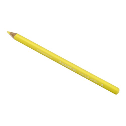 STAEDTLER 158-1 ergo soft jumbo Farbstift, jumbo-Format, ergonomische Dreikantform, rutschfeste Soft-Oberfläche, 12 Stück im Kartonetui, gelb von Staedtler