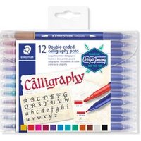 STAEDTLER 3005 TB12 Fasermaler Calligraph duo 12 Stück Box von Staedtler