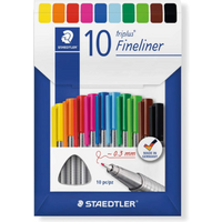 STAEDTLER 334 C10 Fineliner triplus 10 Stück im Karton-Kissenetui von Staedtler