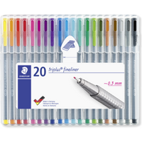 STAEDTLER 334 SB20 Box mit 20 triplus fineliner in sortierten Farben von Staedtler