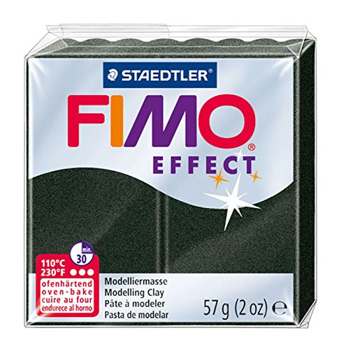 STAEDTLER 8020-907 - Fimo Effect Normalblock, 57 g, schwarz pearl von Staedtler