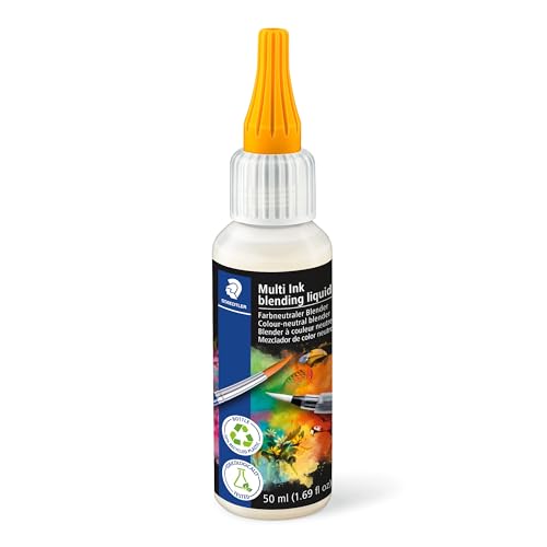 STAEDTLER Multi Ink blending liquid 893, ideale Ergänzung zum pigment arts pen Sortiment, Kunststoff-Flasche mit praktischer Dosierspitze, 50 ml, 893 von Staedtler