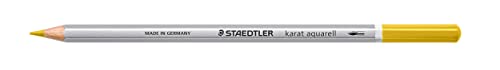 STAEDTLER aquarell Buntstifte karat aquarell, helloliv, wasservermalbare, weiche, farbintensive Mine, unterschiedliche Trocken- und Nasstechniken, 6 Aquarellstifte im Kartonetui, 125-56 von Staedtler