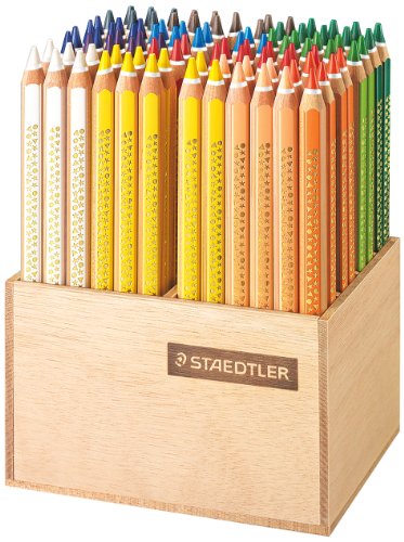 Staedtler 1287 DS96D - Super Dicki Farbstift mit Holz-Display, 6 mm, 96 Stück, Sortiert von Staedtler