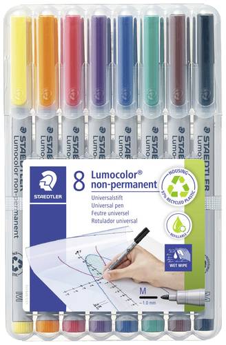 Staedtler Folienstift Lumocolor M non-permanent 315 315 WP8 Blau, Braun, Gelb, Grün, Orange, Rot, S von Staedtler