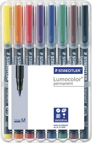 Staedtler Lumocolor® permanent pen 317 317 WP8 Permanentmarker Gelb, Rot, Blau, Orange, Grün, Viol von Staedtler