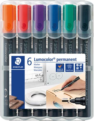 Staedtler Lumocolor 352 WP6 Permanentmarker Sortiert (Farbauswahl nicht möglich) wasserfest: Ja von Staedtler