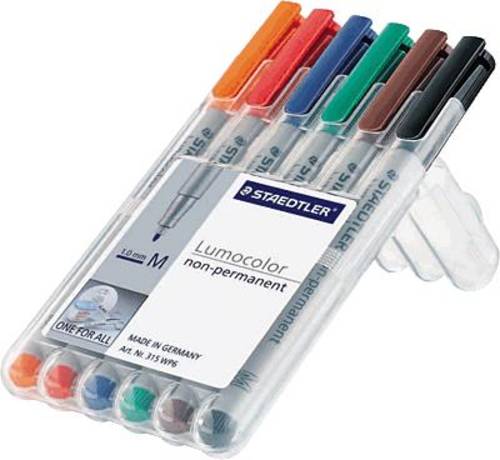 Staedtler Lumocolor® non-permanent pen 315 315 WP6 Universal-Marker Orange, Rot, Blau, Grün, Braun von Staedtler
