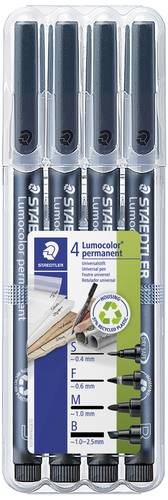 Staedtler Lumocolor permanent S F M B DRY SAFE 31-9WP4GS Permanentmarker Schwarz wasserfest: Ja von Staedtler