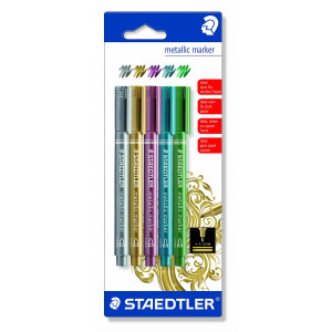 Staedtler Marker Stifte Versch. Metallic Farben 1-2mm - 5 Stk von Staedtler