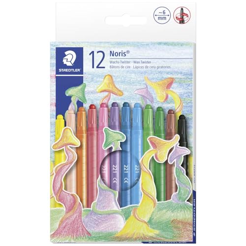 STAEDTLER 221 NWP12 - Noris Club Wachs-Twister, Wachs-Malstifte, 12 brillante Farben von Staedtler