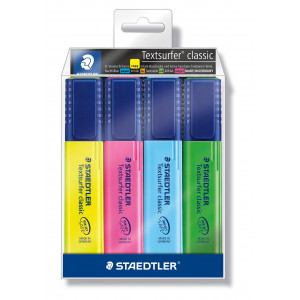 Staedtler Textsurfer Classic Textmarker Versch. Farben 1-5mm - 4 Stk von Staedtler