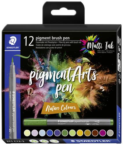 Staedtler pigment brush pen Nature Colour 371 C12-3 Fineliner farbig, Natur 12St. von Staedtler