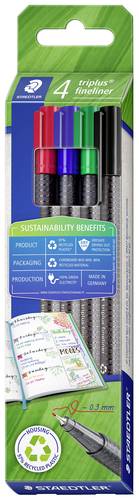 Staedtler triplus 334 RC4 Fineliner farbig sortiert 0.3mm 4St. von Staedtler