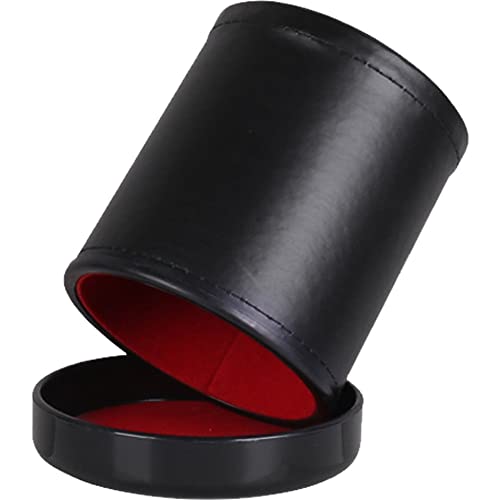 Leder Würfelbecher Set Ruhiger Schüttler Würfelbecher Schwarzer Stoßbecher Würfel Brettspiel Accessoire Einfache Würfel Cups von Stakee