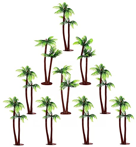 Stakee 12pcs Mini Kokosnussbaum Kunststoff Kokosnuss Palme Simulation Kokosnussbaum Fischtank Kokosnussbaum Mikrolandschaft Dekor von Stakee