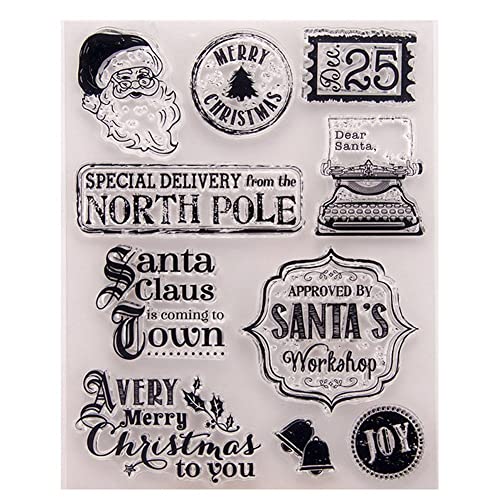 Weihnachten Transparent Stempel Santa Claus Stamp Small Bell Stamp Clear Stempel Für Urlaubsfeiern Gefälligkeiten von Stakee