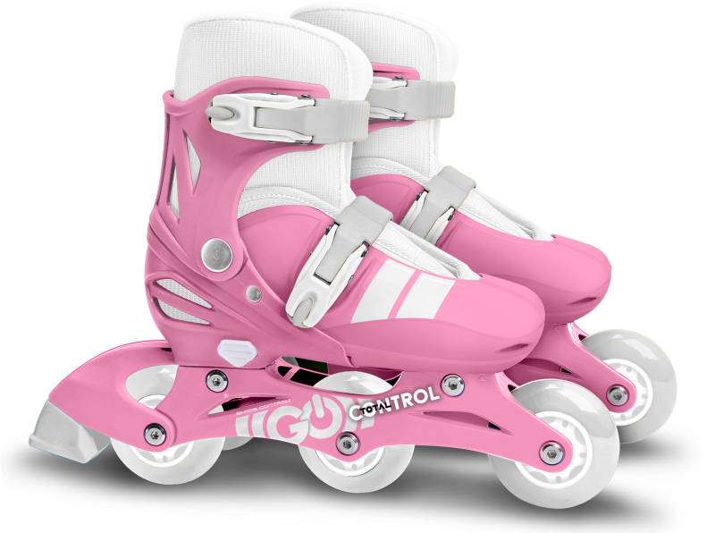 Stamp Skids Control Verstellbare 2-in-1 Inlineskates Größe 27-30, Rosa/Grau von Stamp