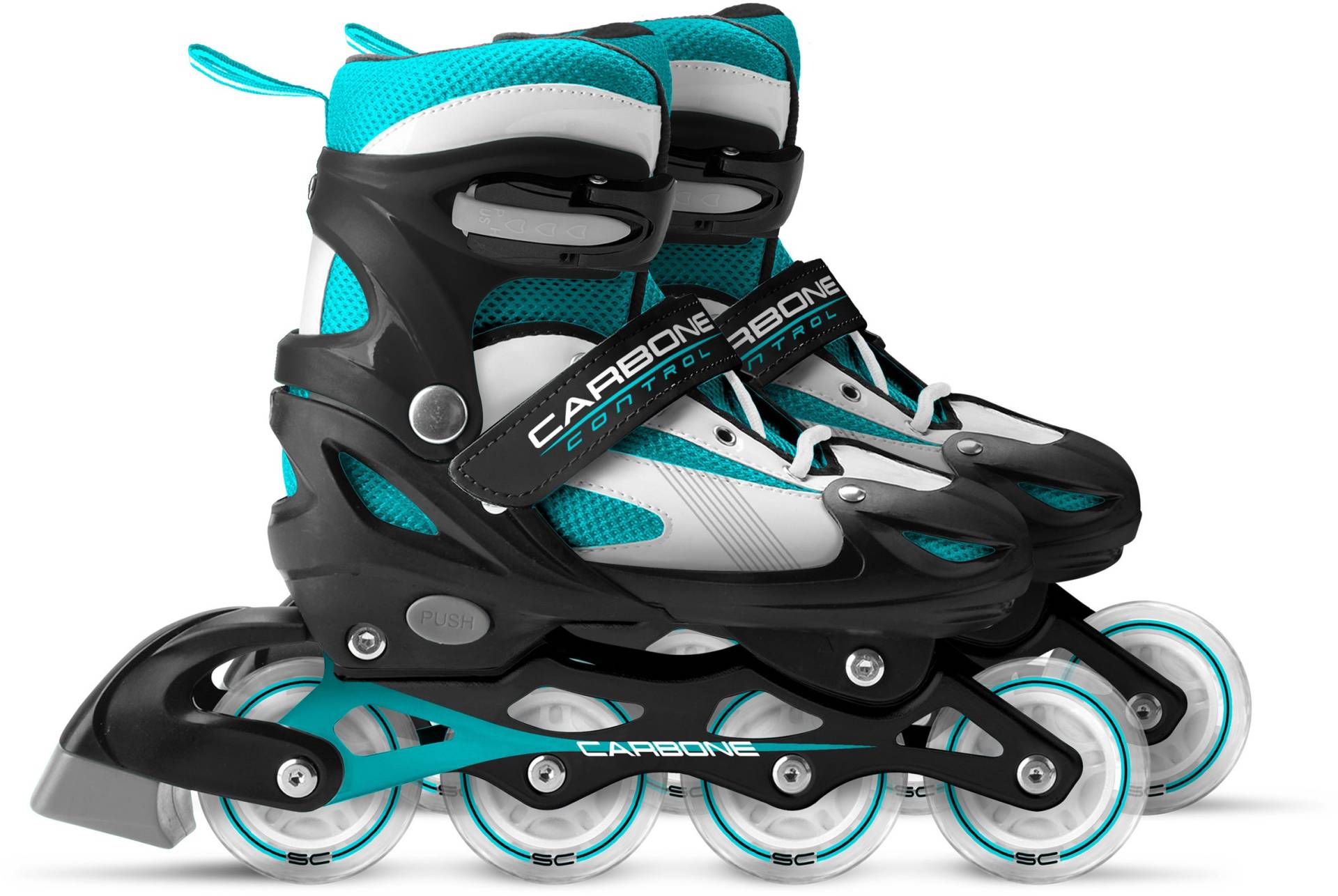 Stamp Skids Control Verstellbare Semi Soft Inlineskates, Schwarz/Blau von Stamp