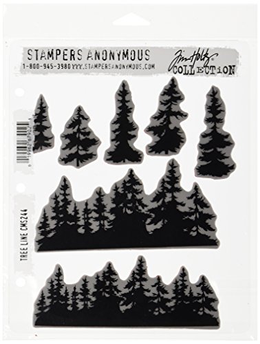 Art Gone Wild Tree Line Stempel, selbstklebend, Grau von Stampers Anonymous