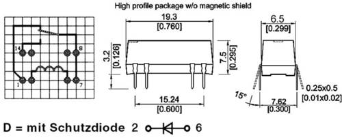 StandexMeder Electronics DIP05-1C90-51D Reed-Relais 1 Wechsler 5 V/DC 0.5A 10W DIP-8 von StandexMeder Electronics