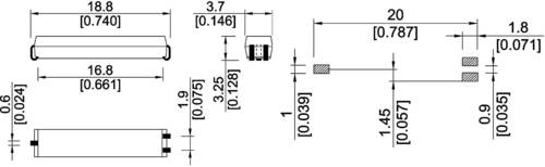 StandexMeder Electronics MK01-B SMD-Reed-Kontakt 1 Schließer 200 V/DC, 200 V/AC 0.5A 10W von StandexMeder Electronics