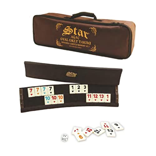 Star, oval Rummy, Curved Romme, Okey Set oval, aus massiv Holz mit Melamin-Spielsteinen von Star Oyun Aletleri